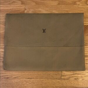 Louis Vuitton Tan Brown Envelope Style Dust Bag Storage Purse Shoes